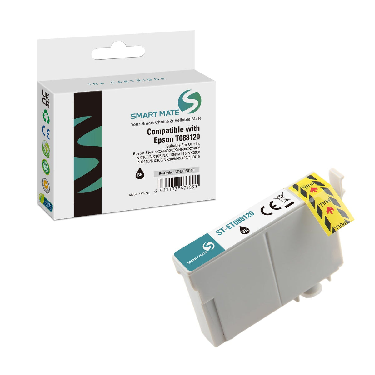 Smart Mate Compatible Epson T0881 Black Ink Cartridge (T088120)