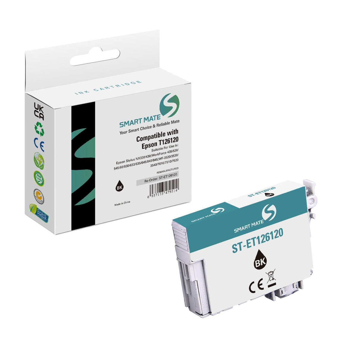 Smart Mate Compatible Epson T1261 Black Ink Cartridge (T126120)