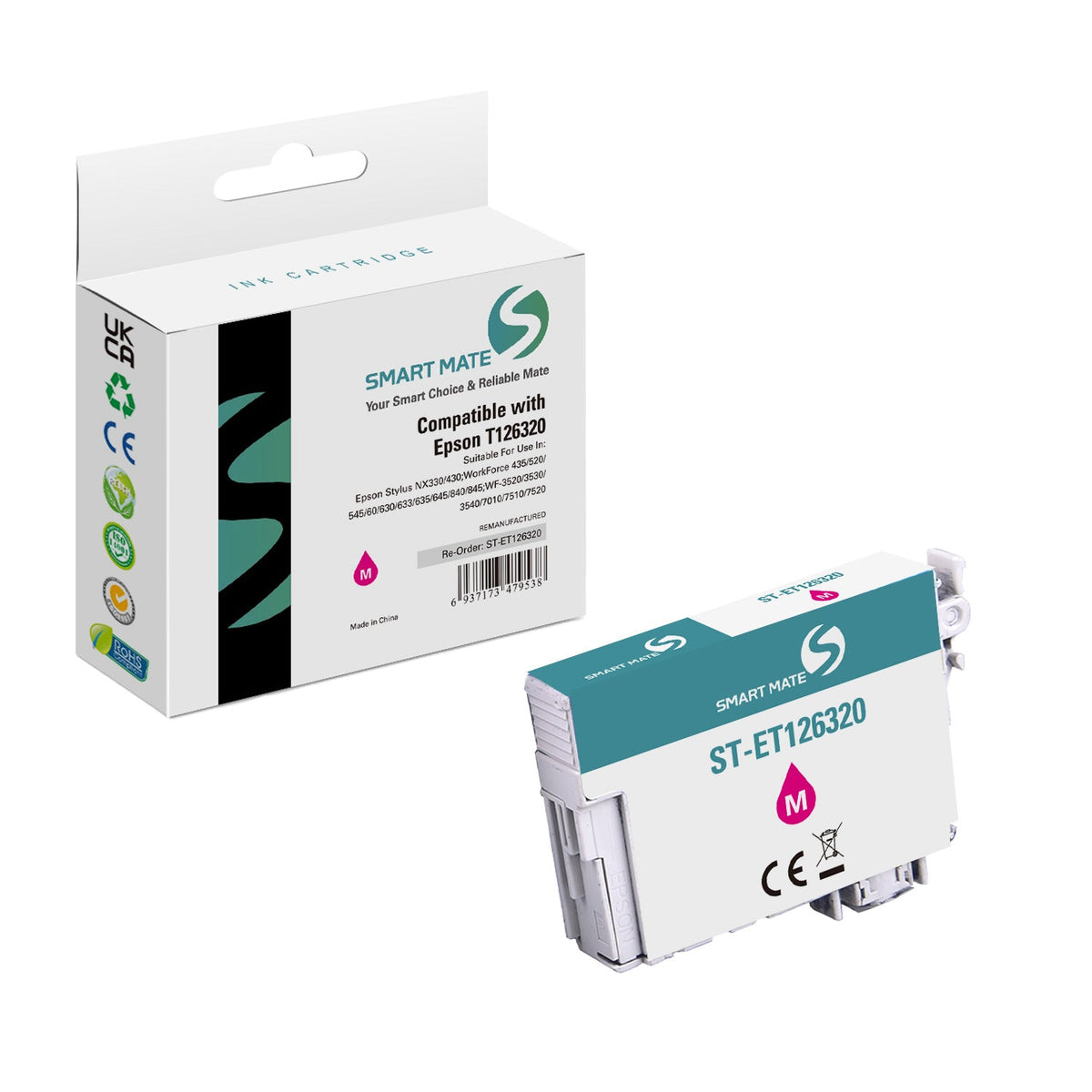 Smart Mate Compatible Epson T1263 Magenta Ink Cartridge (T126320)