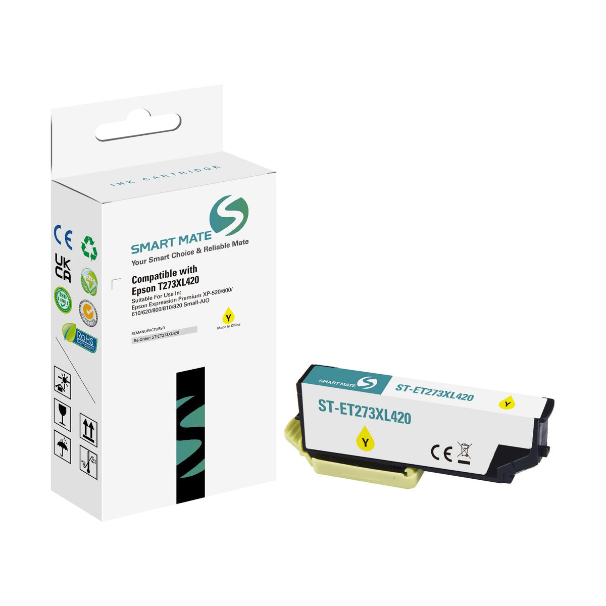 Smart Mate Compatible Epson T273XL Yellow Ink Cartridge High Yield (T273XL420-S)