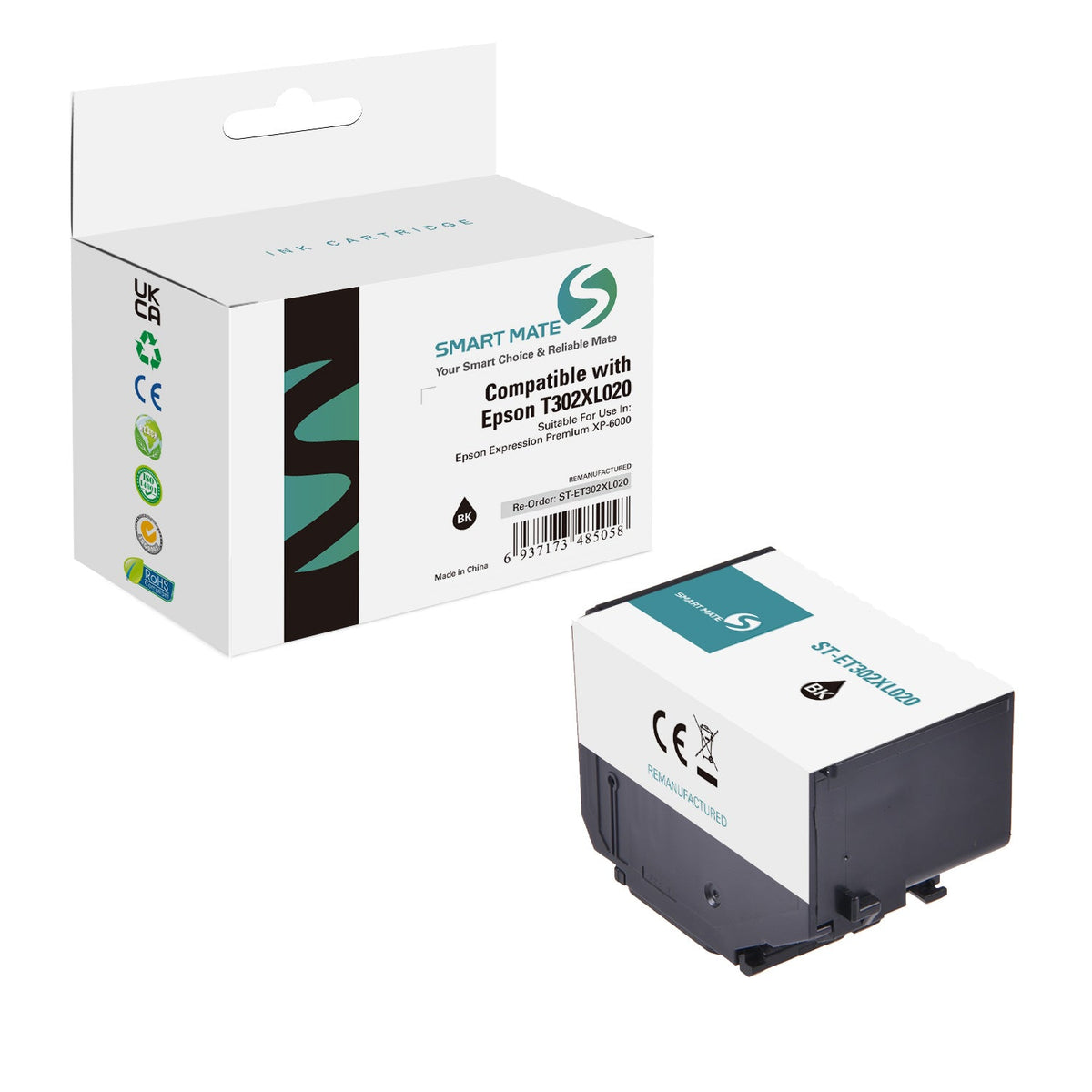 Smart Mate Compatible Epson T302XL Black Ink Cartridge High Yield (T302XL020-S)