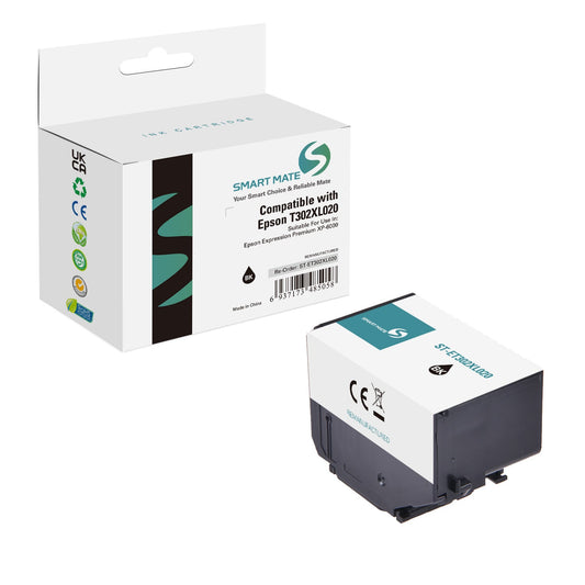 Smart Mate Compatible Epson T302XL Black Ink Cartridge High Yield (T302XL020-S)