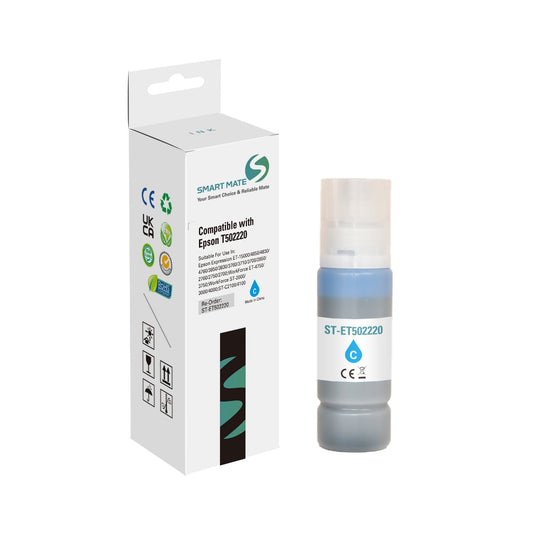 Smart Mate Compatible Epson T502 Cyan Ink Cartridge (T502220-S)