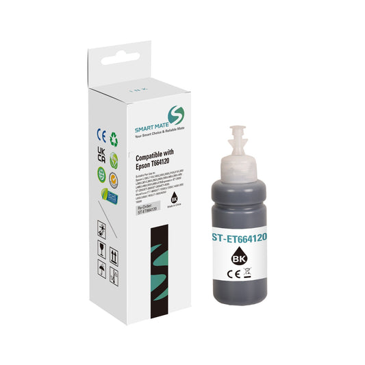Smart Mate Compatible Epson T6641 Black Ink Cartridge (C13T66414A)
