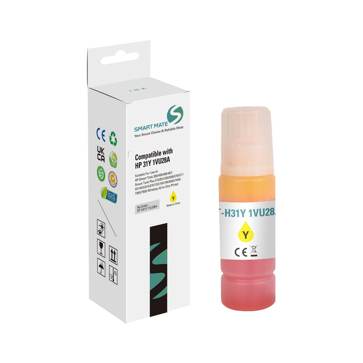 Smart Mate Compatible HP 31 Yellow Ink Cartridge (1VU28AN)