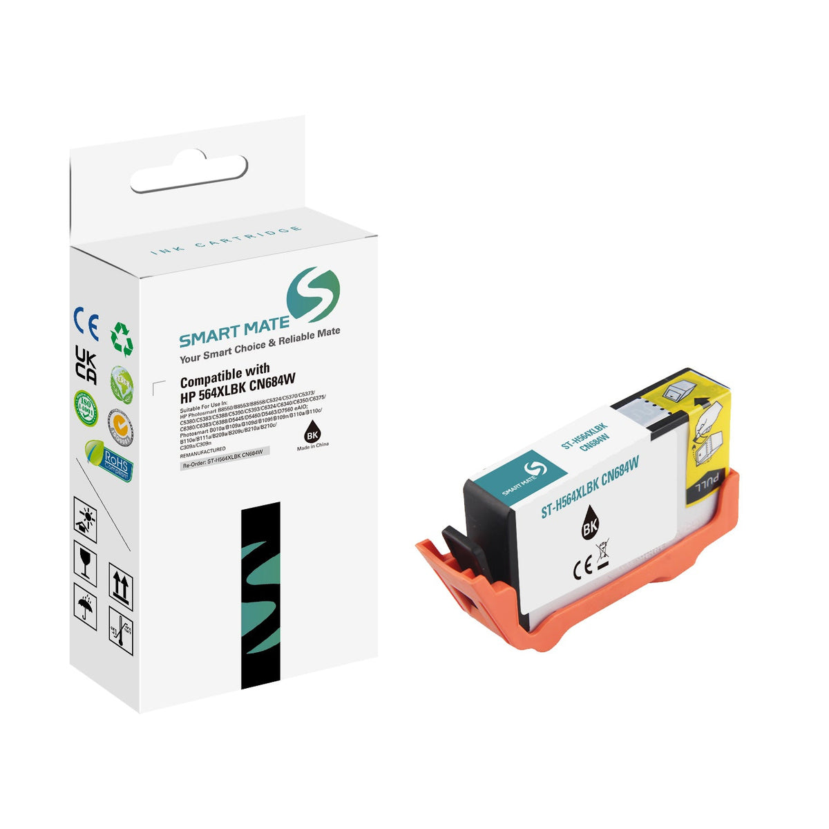 Smart Mate Compatible HP 564XL Black Ink Cartridge High Yield (CN684WN)