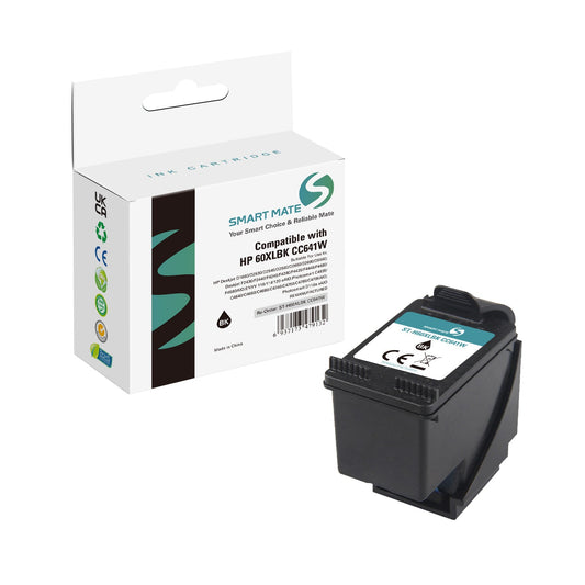 Smart Mate Compatible HP 60XL Black Ink Cartridge (CC641WN) High Yield