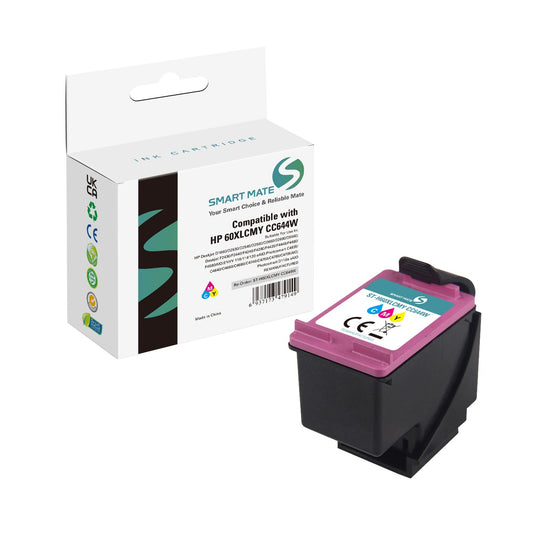 Smart Mate Compatible HP 60XL Tricolor Ink Cartridge (CC644WN) High Yield