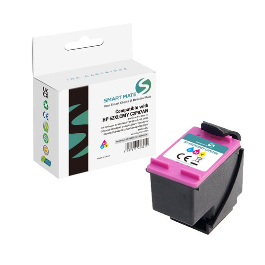 Smart Mate Compatible HP 62XL Tricolor Ink Cartridge (C2P07ANN) High Yield