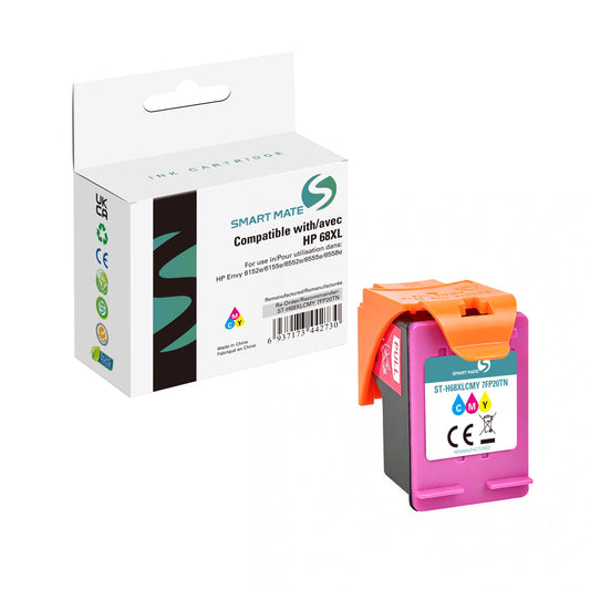 Cartouche d'encre tricolore haut rendement Smart Mate compatible HP 68XL (7FP20TN)