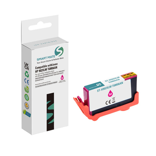 Cartouche d'encre magenta haut rendement Smart Mate compatible HP 902XL (T6M06AN)