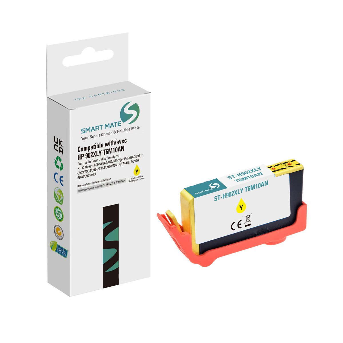 Smart Mate Compatible HP 902XL Yellow Ink Cartridge High Yield (T6M10AN)