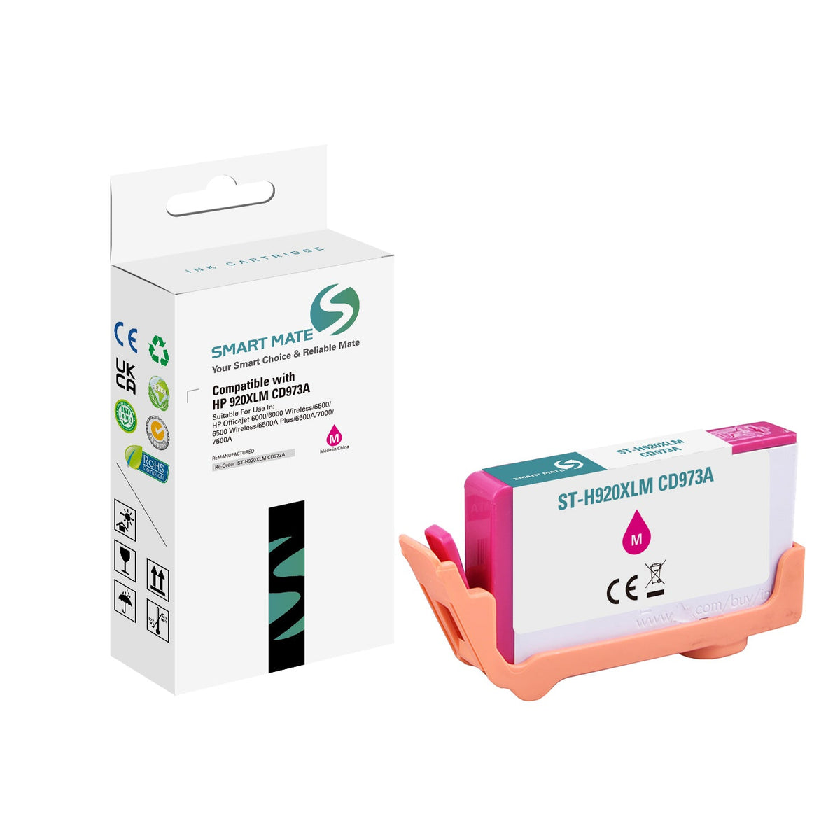 Smart Mate Compatible HP 920XL Magenta Ink Cartridge (CD973AN) High Yield