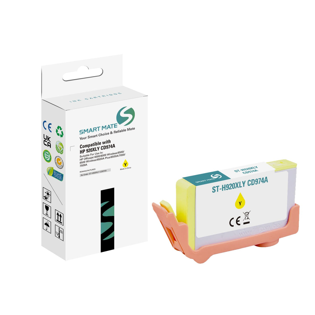 Smart Mate Compatible HP 920XL Yellow Ink Cartridge (CD974AN) High Yield