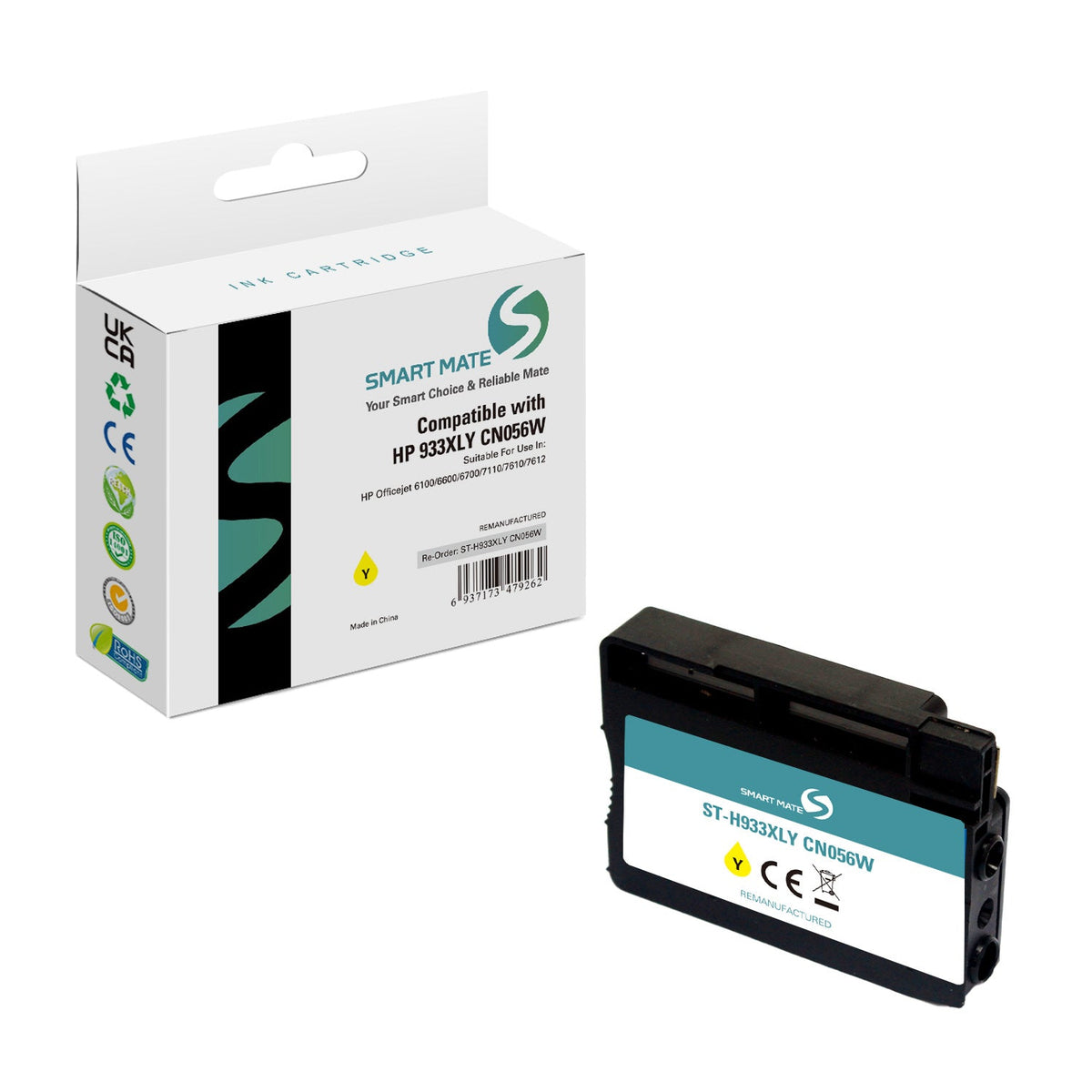 Smart Mate Compatible HP Yellow Ink Cartridge (CN056W)