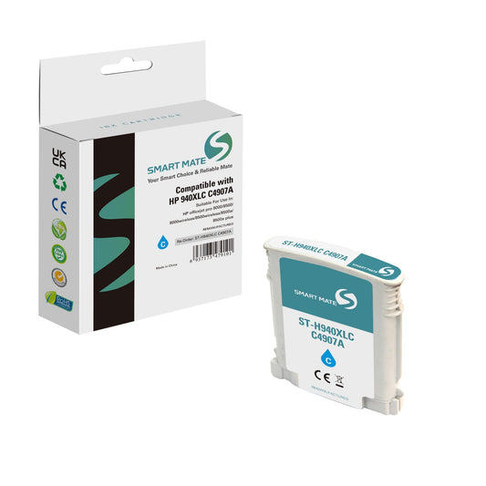 Smart Mate Compatible HP 940XL Cyan Ink Cartridge (C4907) High Yield