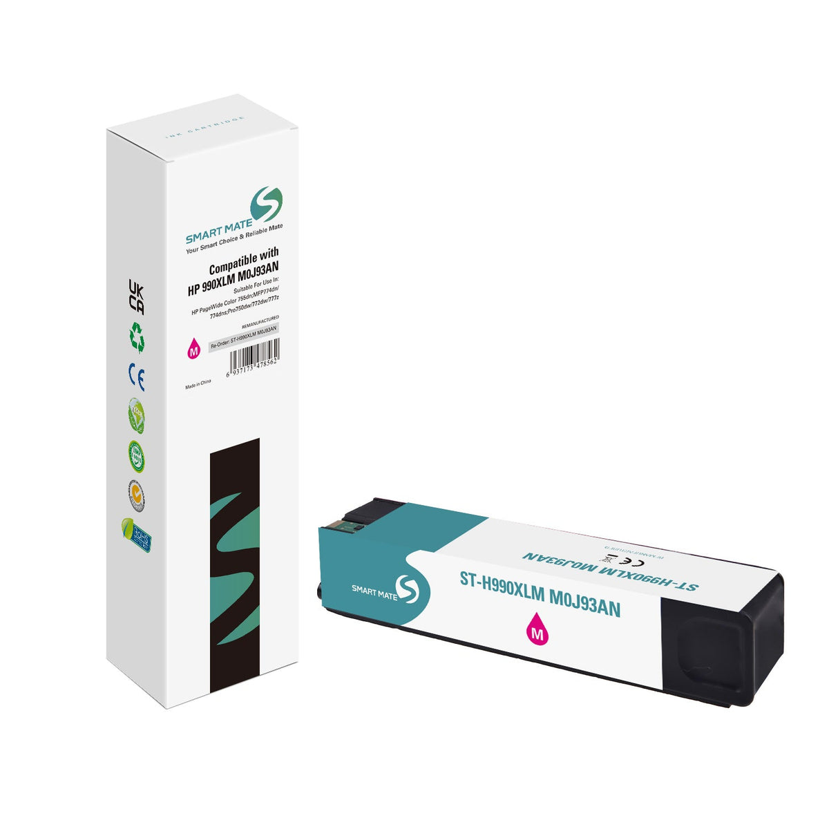 Smart Mate Compatible HP 990XL Magenta Ink Cartridge High Yield (M0J93AN)