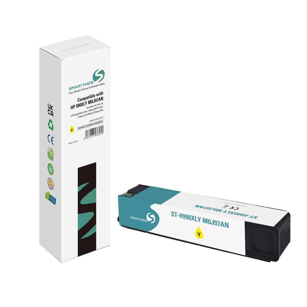 Smart Mate Compatible HP 990XL Yellow Ink Cartridge High Yield (M0J97AN)