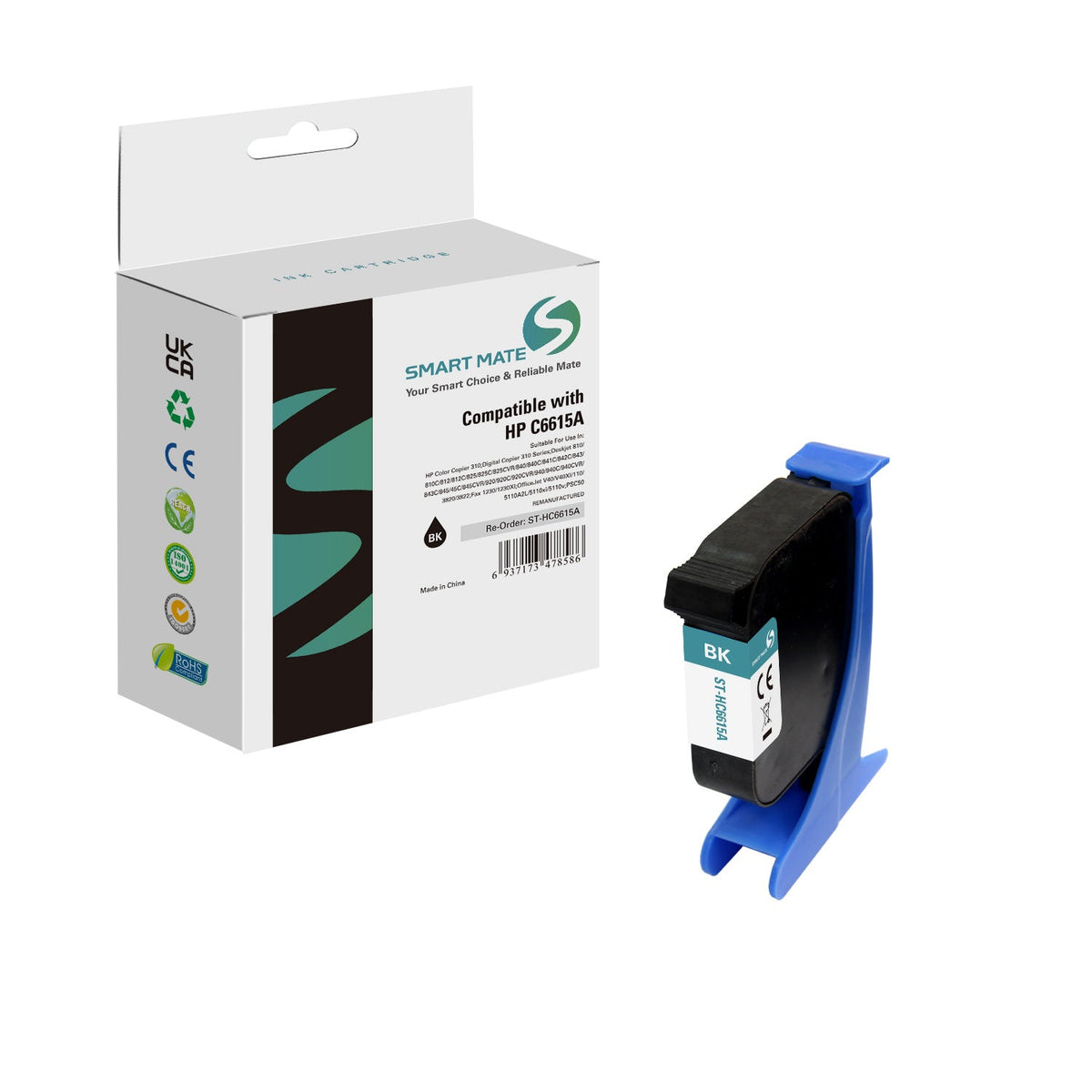 Smart Mate Compatible HP 15 C6615D Black Ink Cartridge