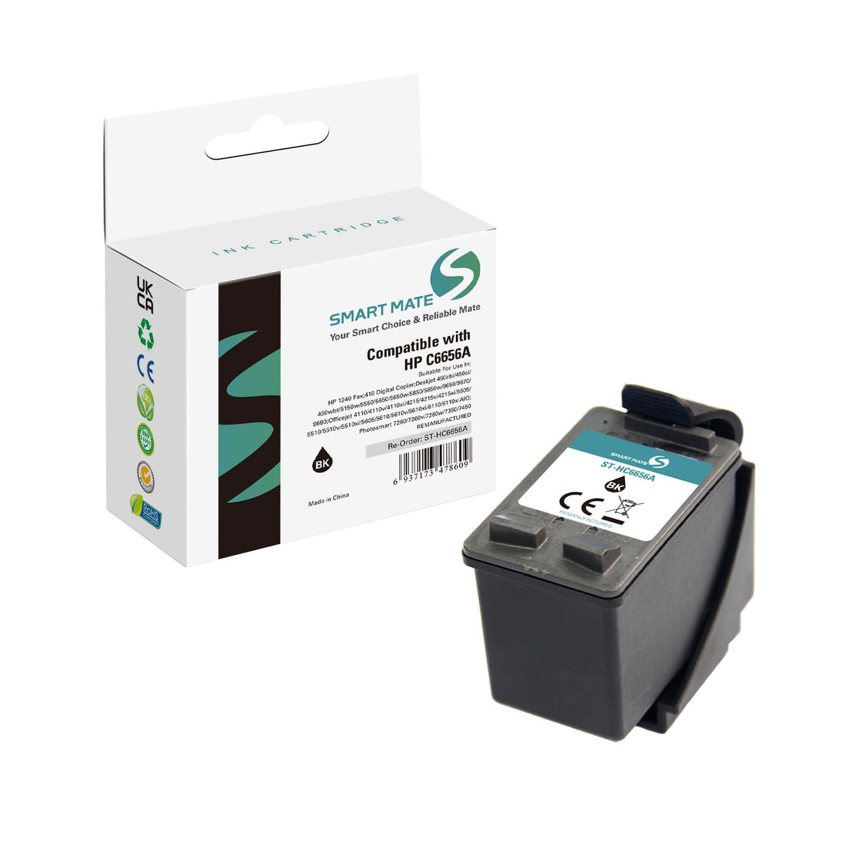 Smart Mate Compatible HP 56 C6656A Black Ink Cartridge