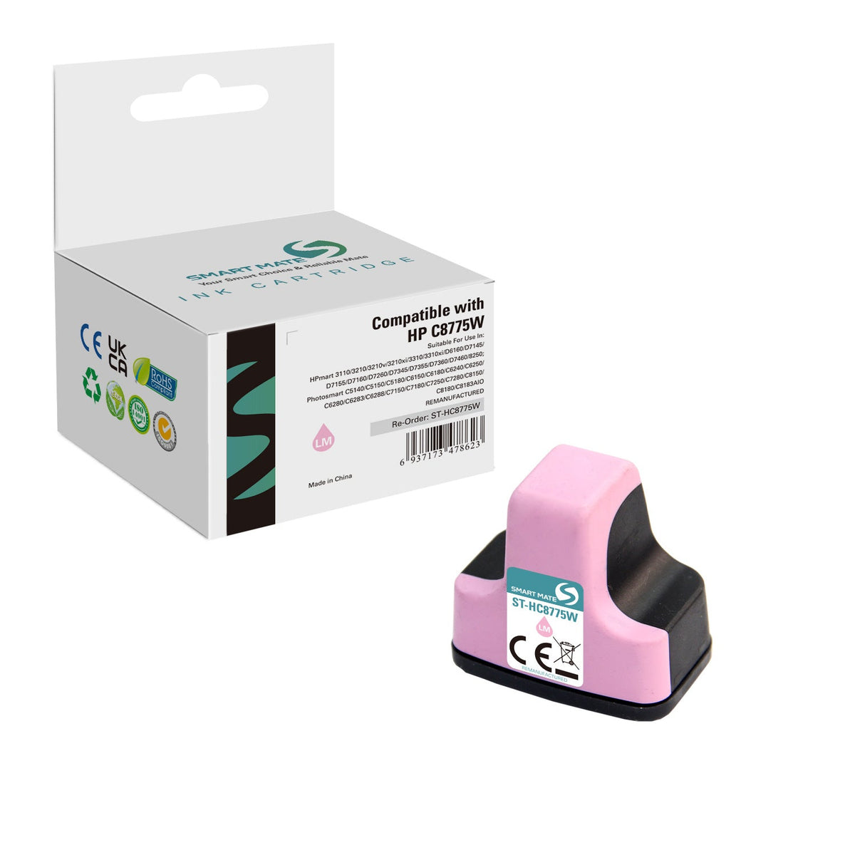 Smart Mate Compatible HP 02 C8775WN Magenta Ink Cartridge