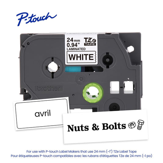 BROTHER P-TOUCH TAPE TZE251G BLACK/WHITE 24MM