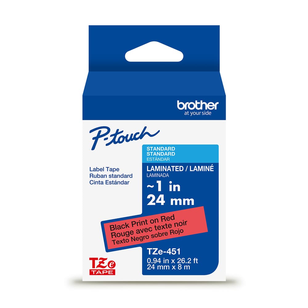 BROTHER P-TOUCH TAPE TZE451 BLACK/RED 24MM