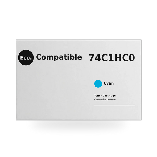 Eco.Compatible  Lexmark 74C1HC0  Cyan Toner Cartridge High Yield