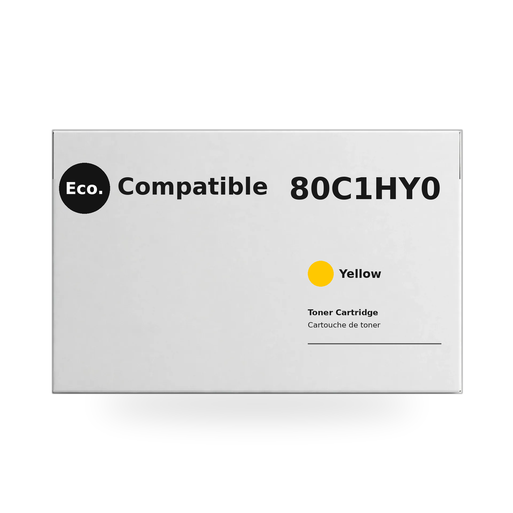 Eco.Compatible  Lexmark 80C1HY0  Yellow Toner Cartridge High Yield