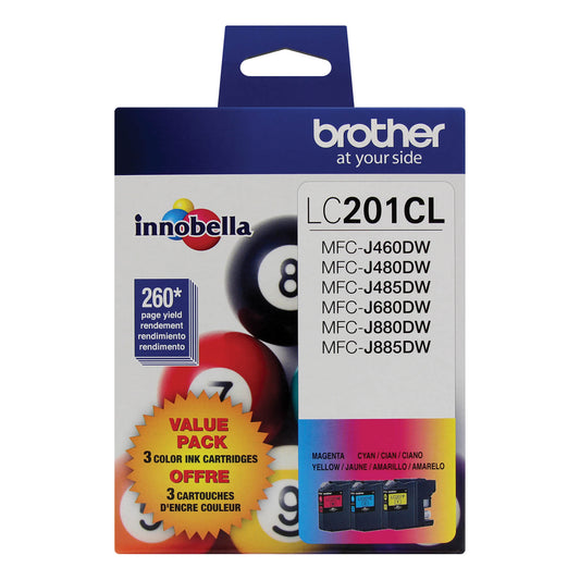 Brother LC201 Original Cyan/Magenta/Yellow Ink Cartridge