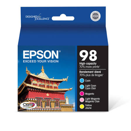 Epson jet d'encre T098 cyan/magenta/jaune/cyan clair/magenta clair (T098920-S) (lot de 5)