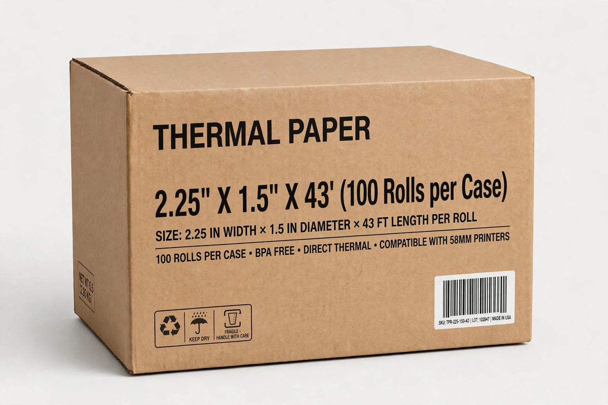 THERMAL PAPER 2 1/4 x 43’ (100 Rolls per Case)