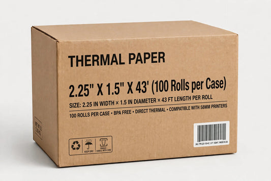 THERMAL PAPER 2 1/4 x 43’ (100 Rolls per Case)