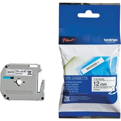BROTHER TAPE MK231 BLACK/WHITE NON-LAMINATED 12MM X 8MM
