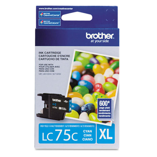 Brother LC75 Original Cyan Ink Cartridge High Yield