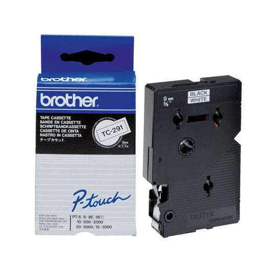 BROTHER TAPE TC291 BLACK ON WHITE 9MM X 7,MM