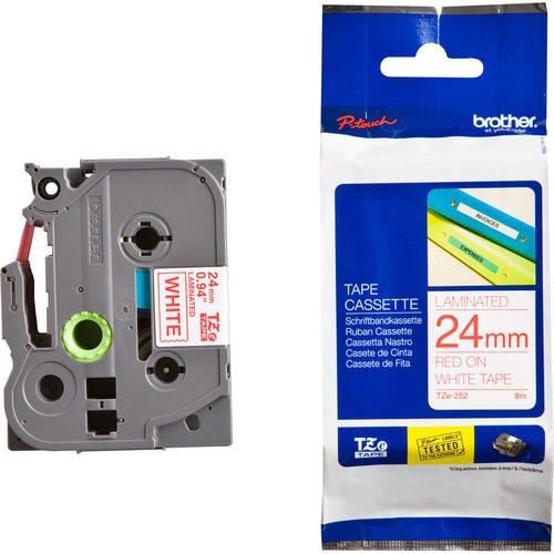 BROTHER P-TOUCH TAPE TZE252G RED/WHITE 24MM