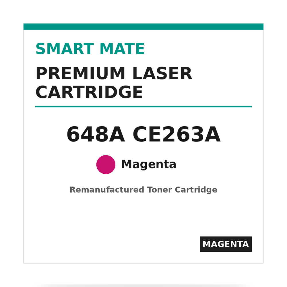 Smart Mate HP 648A CE263A Remanufactured Magenta Toner Cartridge