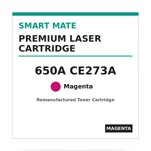 Smart Mate HP 650A CE273A Remanufactured Magenta Toner Cartridge