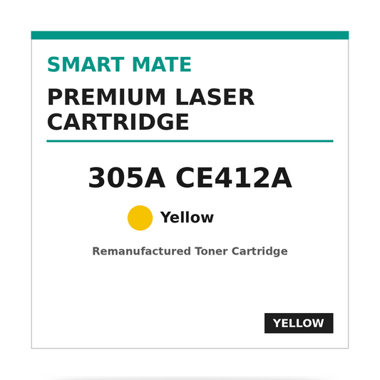 Smart Mate HP 305A CE412A Remanufactured Yellow Toner Cartridge