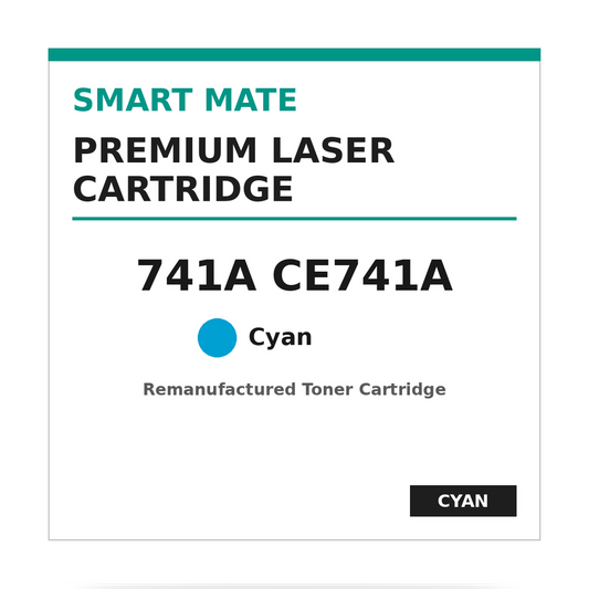 Smart Mate HP 741A CE741A Remanufactured Cyan Toner Cartridge