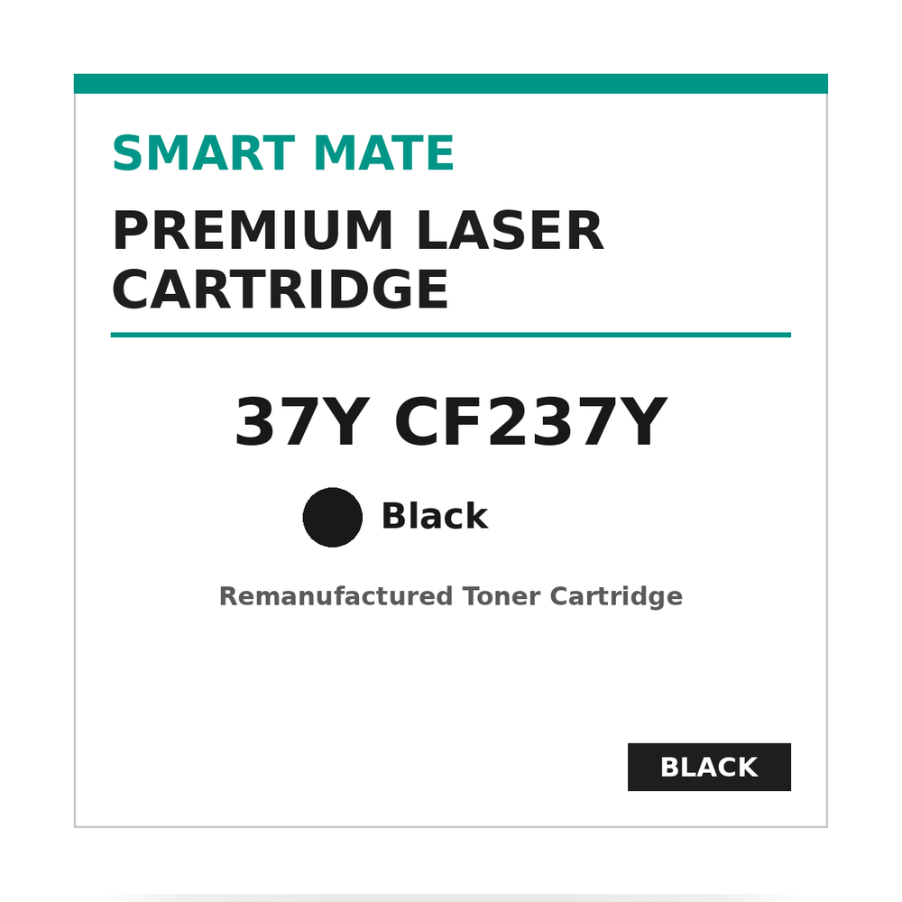 Smart Mate HP 37Y CF237Y Remanufactured Black Toner Cartridge High Yield