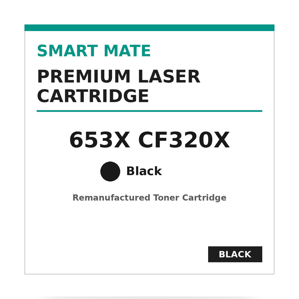 Smart Mate HP 653X CF320X Remanufactured Black Toner Cartridge High Yield