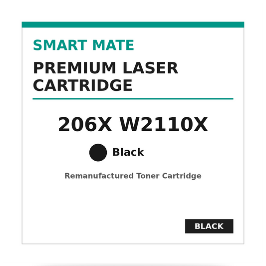 Smart Mate HP 206X W2110X Remanufactured Black Toner Cartridge High Yield