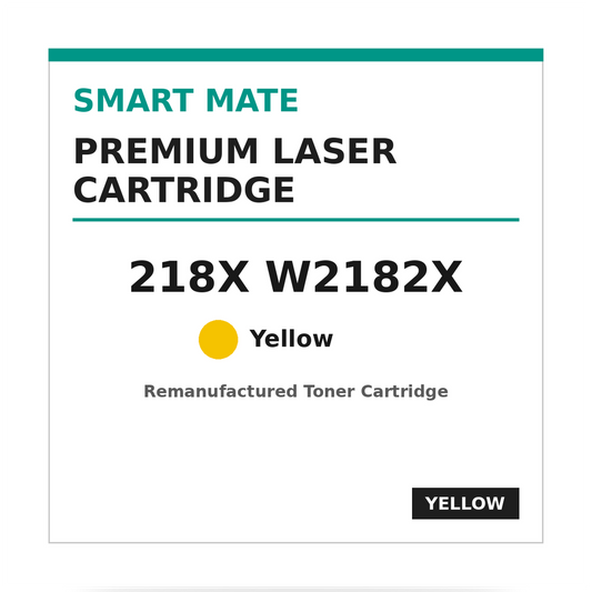Smart Mate HP 218X W2182X Remanufactured Yellow Toner Cartridge