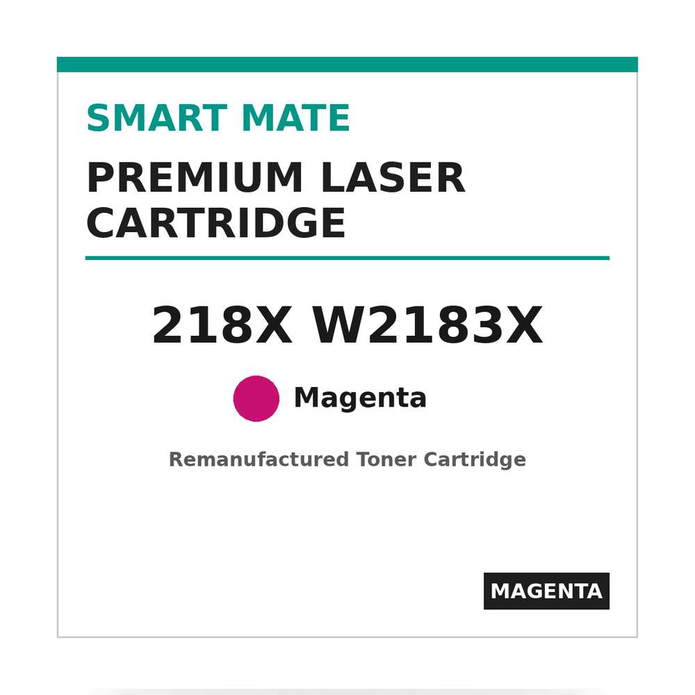 Smart Mate HP 218X W2183X Remanufactured Magenta Toner Cartridge